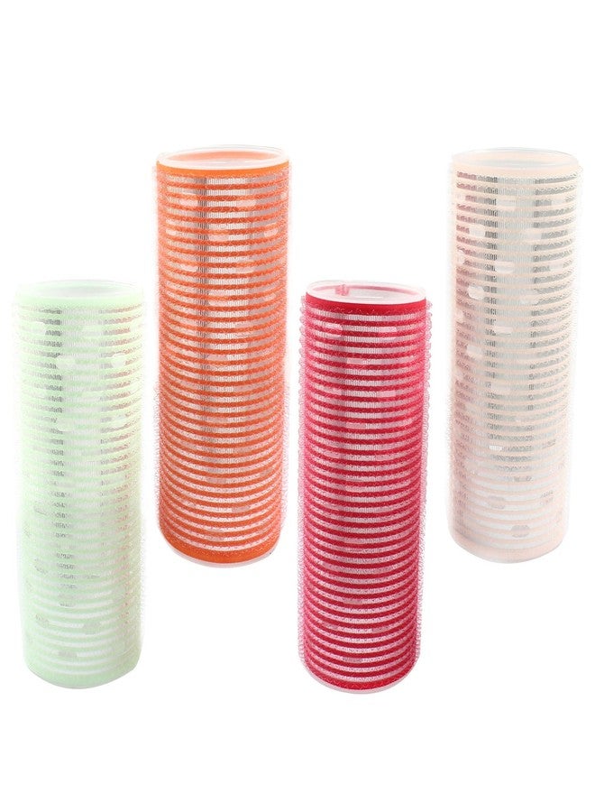 Coufce 4 Pcs Hair Curlers Rollers 2 Inch Self Grip Holding Rollers Aluminium Core Curler Roller Hairdressing Curler for Long Medium Short Thick Fine Hair Volume（Red, Light Pink, Orange, Green） - Image 5